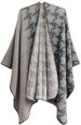 Unisex Thickened women's large jacquard split cape large plaid acrylic cape_viptrois.com