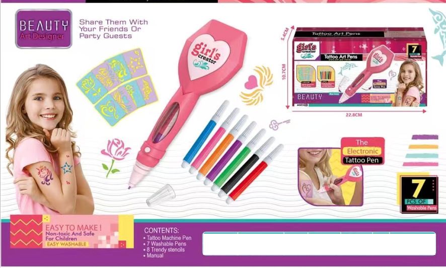 Children's Hairdressing DIY Bead Machine Accessories Girl Toys Play House Hair Dye Stick Toy Set_viptrois.com