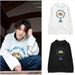 New Youth League Jungkook Same Style Printed Long Sleeve Hooded Mid-Length Sweatshirt Ins Trendy Loose Top For Women_viptrois.com