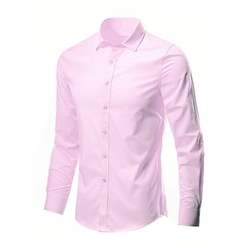 Men's Clothing Men's Long Sleeved No Iron Business Professional Working Men's White Casual Suit Shirt_viptrois.com