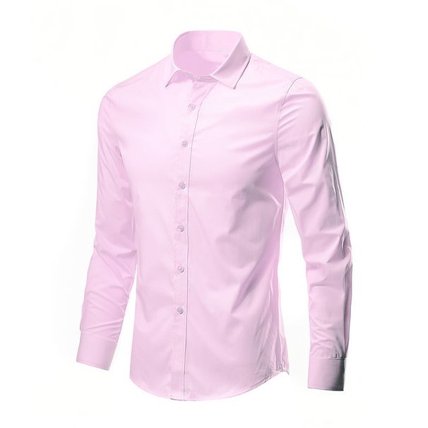 Men's Clothing Men's Long Sleeved No Iron Business Professional Working Men's White Casual Suit Shirt_viptrois.com