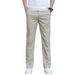 Men's Stretch Dress Pants - Lightweight Breathable Cotton Blend Straight Leg Trousers For Business Casual (Khaki, Black, Grey) - 28-40_viptrois.com
