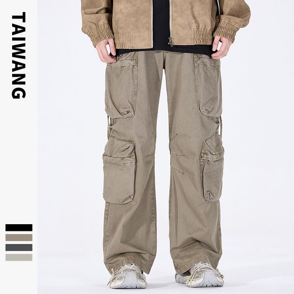 Men's Clothing Thai King Men's Wear 2024 casual pants men's autumn and winter ready to wear loose multi pocket trousers mopping pants men_viptrois.com