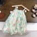 Summer Girls Floral Dress Baby Korean Version Children's Clothing Girl Stylish Tulip Sling Princess Dress Trendy Foreign Trade_viptrois.com