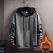 Men's Letter Print Hoodie – Korean Streetwear Pullover With Fleece Lining, Oversized Fit, Drop Shoulder Design For Casual Wear (M-3XL)_viptrois.com