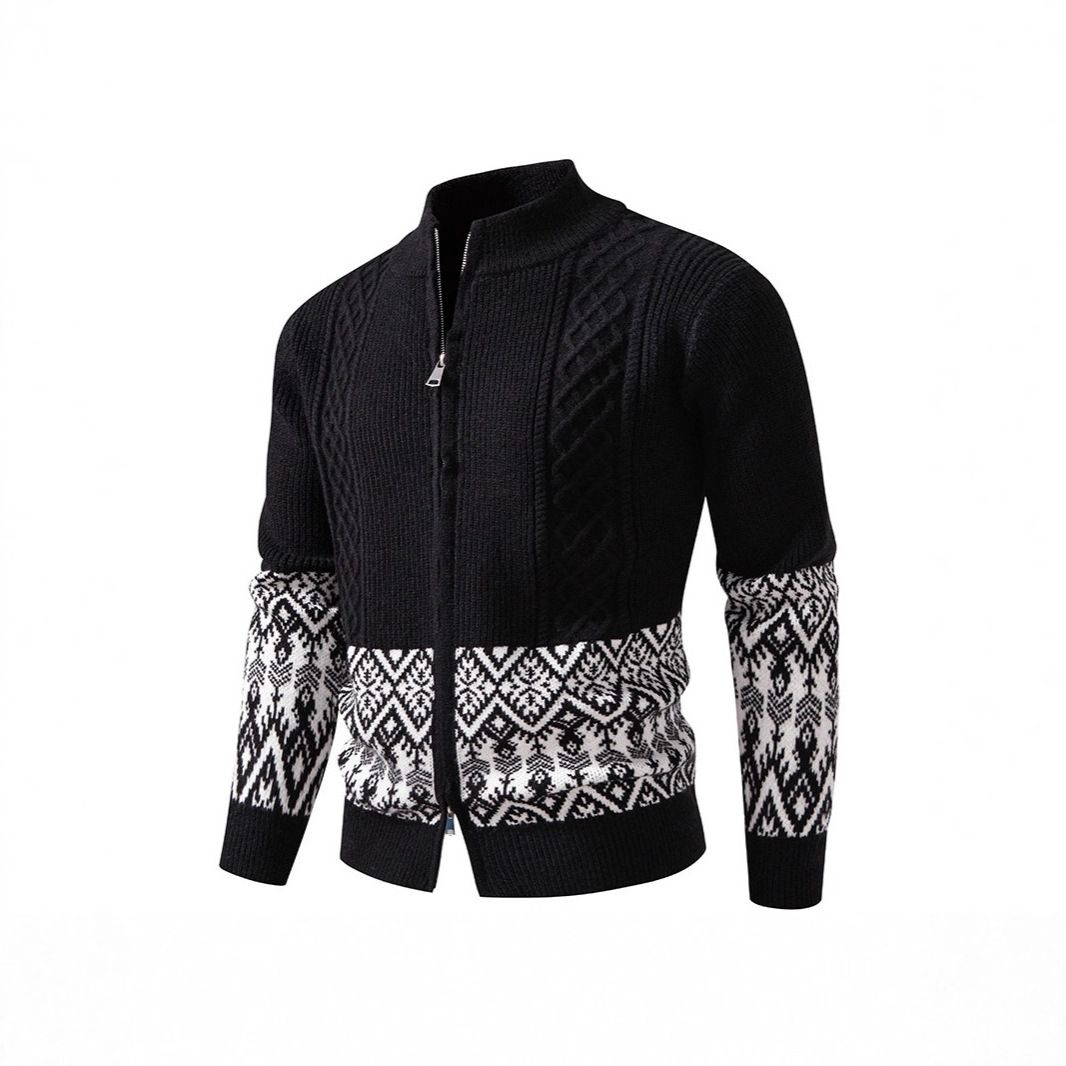 "Men's Autumn Knitted Cardigan Sweater - Soft Long Sleeve Loose Fit Casual Pullover For Relaxed Style_viptrois.com