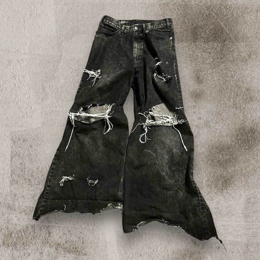 New Black Ripped Baggy Jeans Goth Retro Y2k Denim Pants Men And Men Casual Hip Hop Straight Wide Leg Trousers Streetwear_viptrois.com