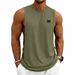 Men's Sleeveless T-Shirt Loose Fit Casual Trendy Training Fitness Printed Logo American Style Vest_viptrois.com