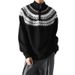 Pure Cross-Border Hot-Selling European Plus Size Fair Isle Christmas Half-Zip Knit Sweater Men's Stand Collar Trendy Factory_viptrois.com