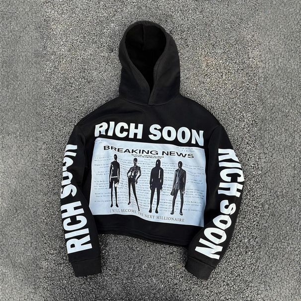 Men's Casual Hooded Sweatshirt With 3D Letter Print - Breathable Polyester Fabric, Loose Fit For Comfort, Youth Streetwear Style_viptrois.com