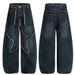 Millennial Hot Girl Star Frayed Jeans Unisex 2025 New Subculture Loose Wide-Leg Scimitar Pants_viptrois.com