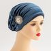 New noble retro Korean flannel diamond pearl sunflower headscarf hat church women's hat winter_viptrois.com