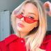 Small frame cat eye sunglasses for women street shooting retro sunglasses colorful Uzi Red Devil glasses trendy all match Glasses_viptrois.com