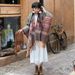Sleeved tassel cape cape plus-size knitted cardigan ethnic cape woman_viptrois.com
