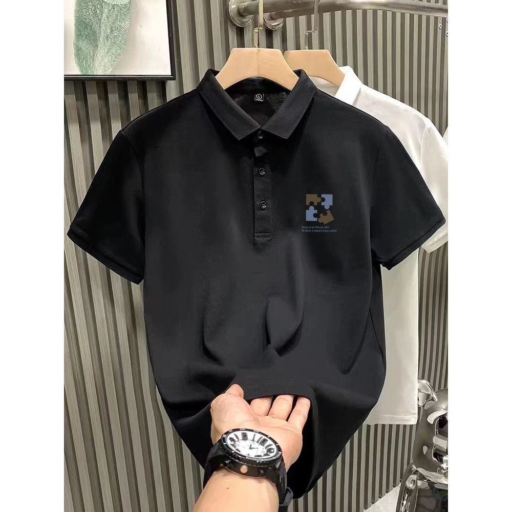 Men's American Style Polo Shirt High End Business Casual Turn down Collar T-Shirt Summer New Versatile Top 2026_viptrois.com