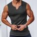 2025 Summer Knitted Vertical Stripe Fitness Sports Slim-fitting V-neck Wide Shoulder Tank Top_viptrois.com