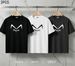 3 Pack Men's Oversized T-Shirts, 100% Cotton Crew Neck Casual Tees, Relaxed Fit Minimal Cat Ear Letter Print Design, Black White Grey_viptrois.com