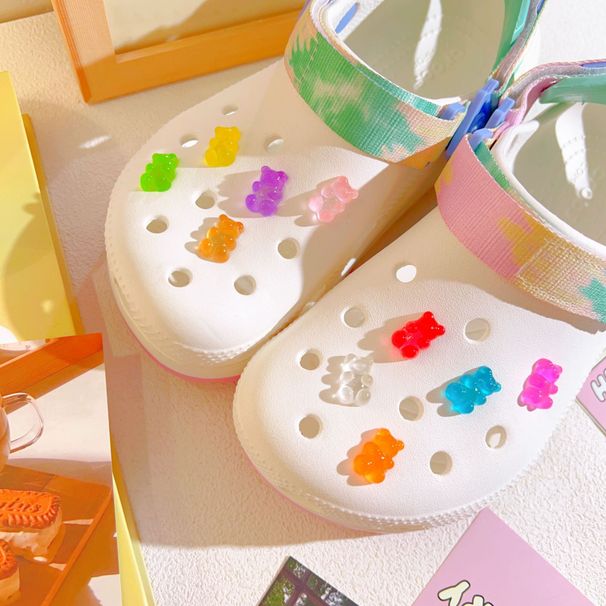 Hole Shoes Accessories DIY Accessories Xiaohongshu Dopamine Jelly Color Transparent Color Bear Candy Color Small Bear_viptrois.com