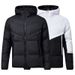 Men's Clothing Men's Winter Hooded Padded Jacket - Lightweight Warm Coat With Zipper Closure, Casual Loose Fit, Polyester Outer, Black & White Options_viptrois.com