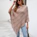 Hooded striped tassel cape shawl Feminine scarf over_viptrois.com