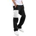 Men's Clothing Men's Japanese Streetwear Cargo Pants – Oversized Dark Aesthetic Workwear Trousers (S-XXXL, Black/Color Block)_viptrois.com
