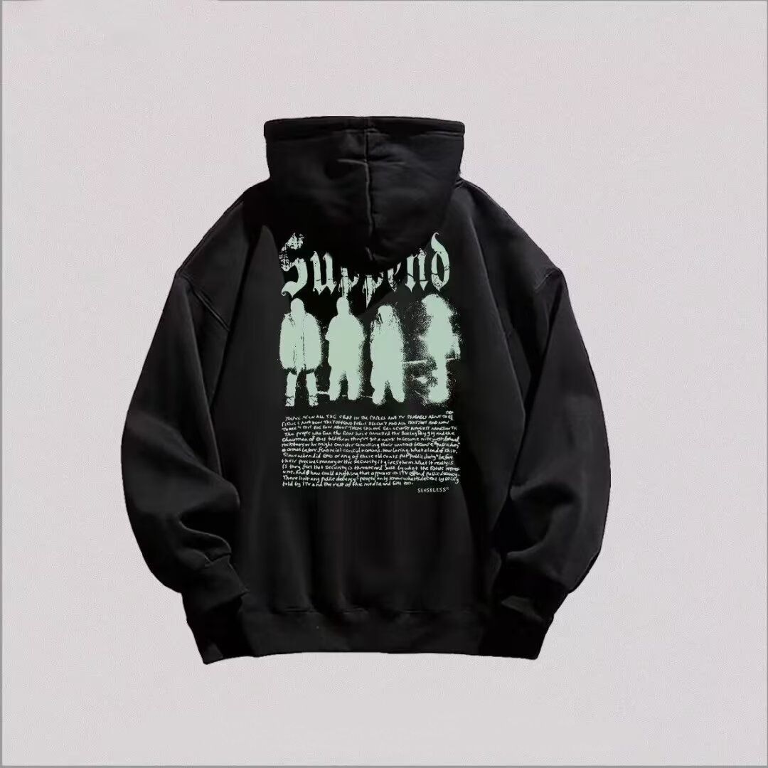Autumn And Winter Hooded Sweatshirt Men's Thick And Plush Top_viptrois.com