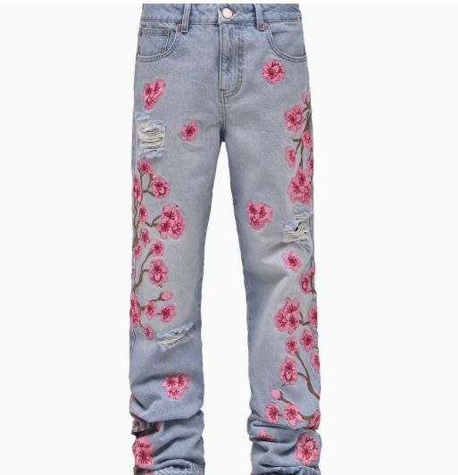 Men's Waxed Straight Jeans - Distressed High Street Denim | Retro Loose Fit Pants_viptrois.com