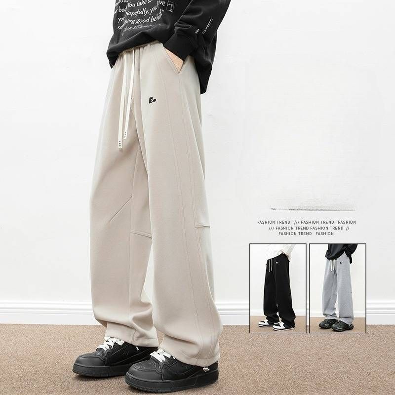 Men's Clothing Pants Men's Wide Leg Sweatpants Trendy Brand Summer Men's Straight Casual Pants Sports Pants Men Teenagers Casual Men's Pants_viptrois.com