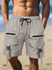 Summer Men's Wear, Ins Workwear, Multi-pocket Casual Five-inch Straight Shorts, Drawstring Workwear Pants_viptrois.com