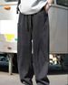 Men's Clothing Relaxed, Heavyweight Sweatpants, Straight Leg, Drawstring, Wide Leg, Curved Trousers, Loose Fitting Washed Athletic Pants._viptrois.com