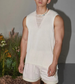 American Street Style Niche Design V-Neck Knit Vest For Men Casual Loose Simple Solid Color Sleeveless Top Trendy_viptrois.com