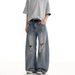 Men's Clothing Jeans For Men Spring And Summer New High Street Fashion Loose Straight Casual Trousers_viptrois.com