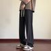 Men's Clothing Textured Ice Silk Pants Thin Casual Trousers Boys Loose Wide Leg Pants_viptrois.com