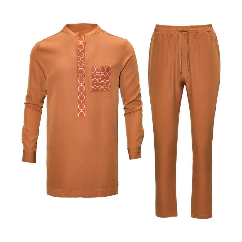 Men's Clothing solid color suit embroidery high quality men's breathable_viptrois.com