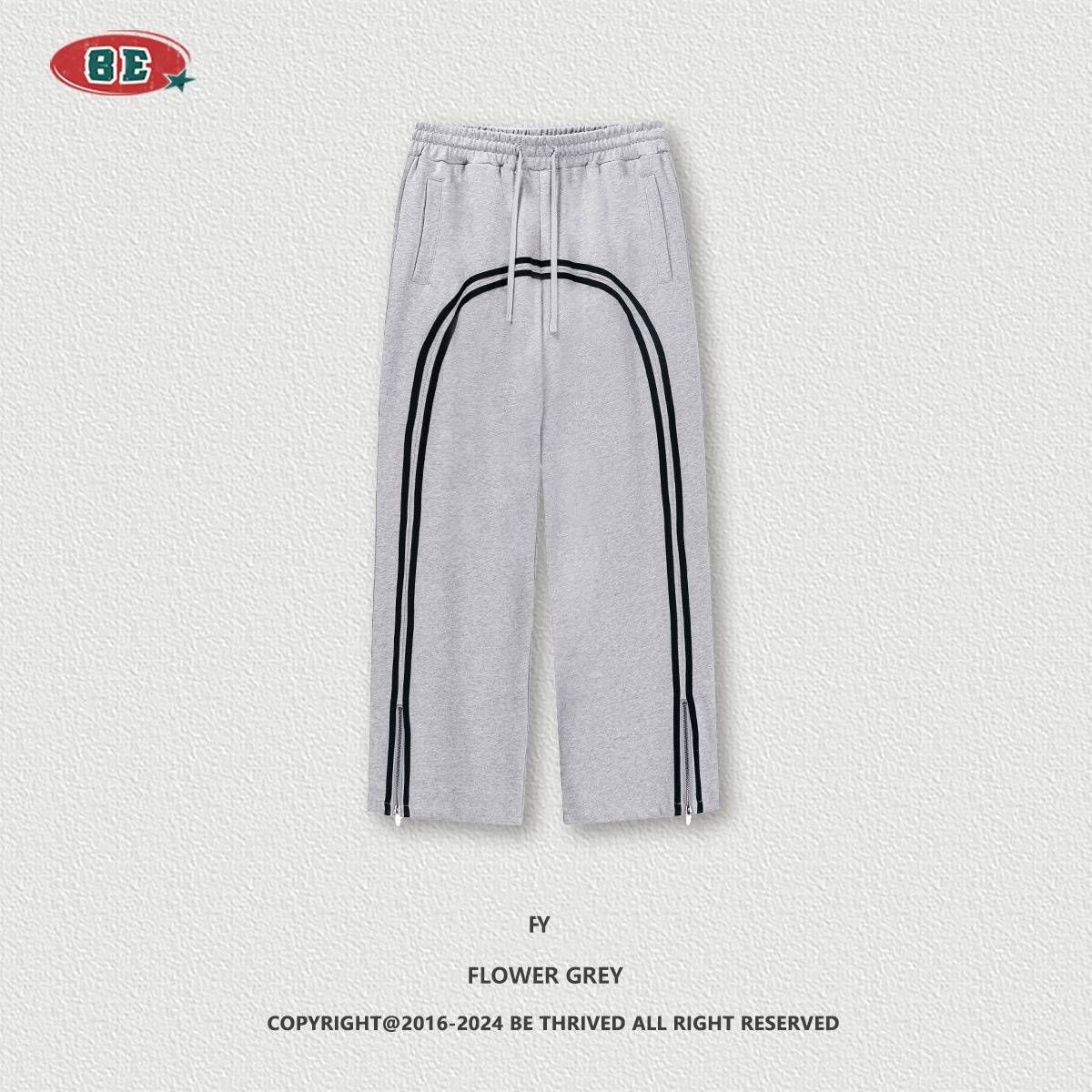 Men's Clothing Men's Youth Street Fashion Sports Wind Wash Batik Ribbon Zipper Trousers Vibe Wide Leg Sweatpants Men_viptrois.com