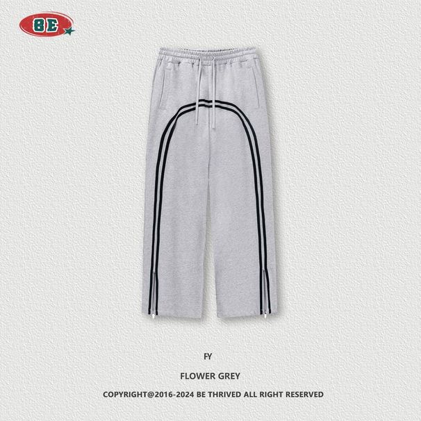 Men's Clothing Men's Youth Street Fashion Sports Wind Wash Batik Ribbon Zipper Trousers Vibe Wide Leg Sweatpants Men_viptrois.com