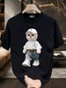 【DORAE】2026 Breathable T-shirt (Eco Cotton) Black (3D "Cool Cat In Cap" Print & Contrast Accent) – Pioneer Style For Weekend Getaway_viptrois.com