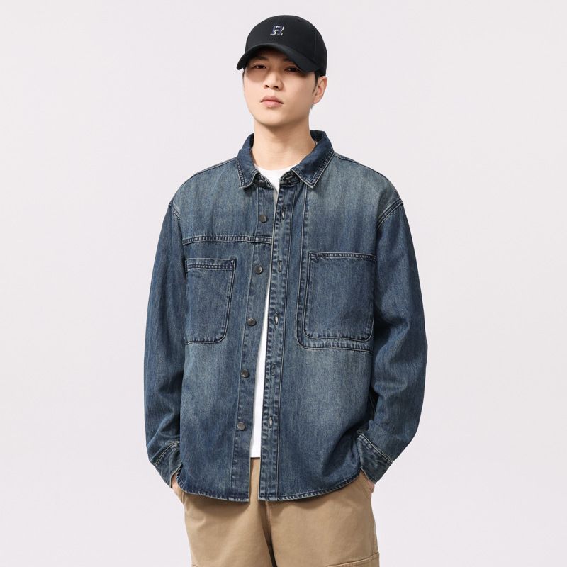 American Casual Long Sleeved Denim Spring And Summer 2025 New Item, Lyocell Thin Shirt For Men's Outerwear_viptrois.com