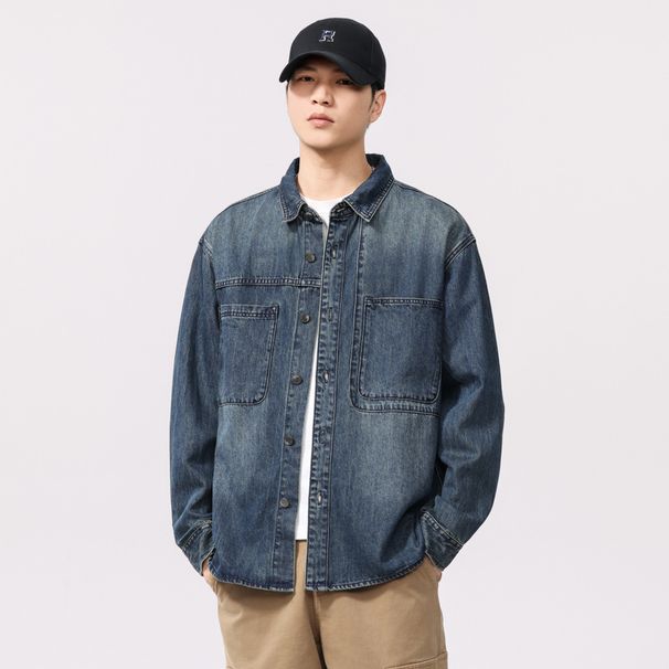 American Casual Long Sleeved Denim Spring And Summer 2025 New Item, Lyocell Thin Shirt For Men's Outerwear_viptrois.com