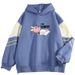 American Style Color Block Couple I'M HUNGRY Pullover Outerwear Cool Top Sweatshirt_viptrois.com