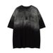 Vintage Washed Gradient Tee - Men's Oversized Hip-Hop Graphic T-Shirt With Distressed Embroidery_viptrois.com