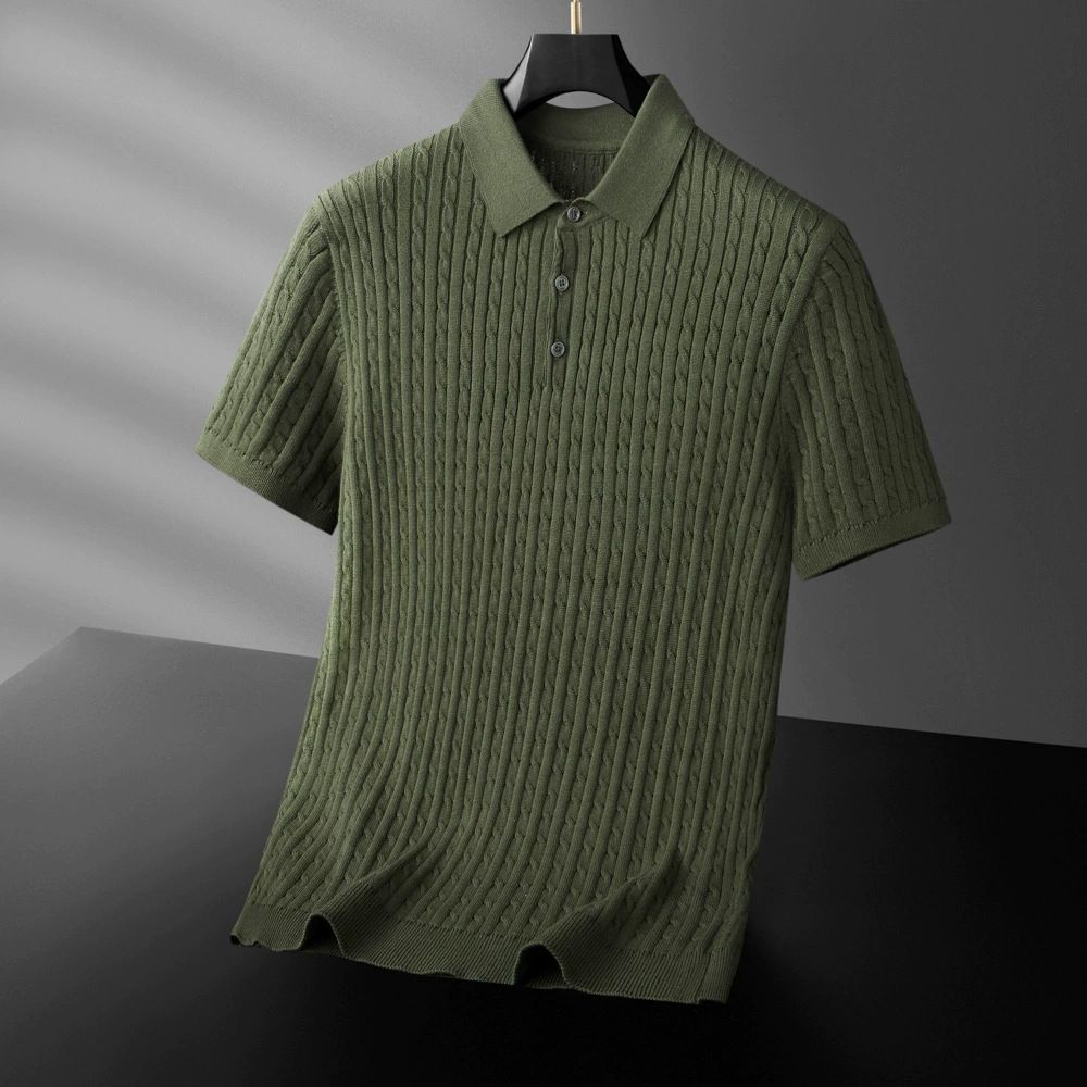 Men's Clothing Knitted Short Sleeved Thin Men's Large Size Breathable Mesh Men's Business Shirt Lapel Men_viptrois.com