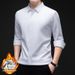 Pulse Pulse 2025 New Autumn Winter Fleece-Lined Long Sleeve Business Casual Wrinkle-Free High Elasticity Warm Shirt Inner Wear Men_viptrois.com