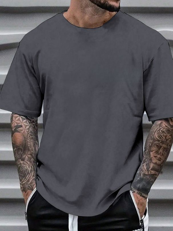 With Brand Logo 100% Cotton Summer Men Loose T-Shirts Casual Breathable Short Sleeves Fashion Outdoor High Street Top_viptrois.com