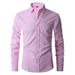 Men's Clothing Men's Slim Fit Long Sleeve Dress Shirt - Formal & Casual Solid Color Wedding Office Business Shirt - Breathable Polyester Blend_viptrois.com