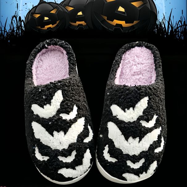 Cotton slippers winter autumn home with plush warm and dirty month shoes cartoon Halloween_viptrois.com