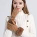 Men's Gloves fashion checkered touch screen adult gloves ladies outdoor suede gloves plus fleece mouth warm gloves_viptrois.com