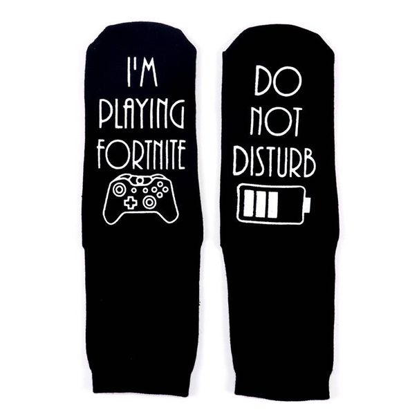 Mid-tube socks cotton socks sole letter non-slip glue creative game socks_viptrois.com