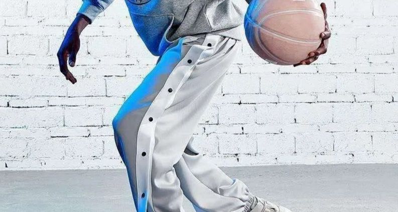 Men's Clothing Button Down Pants, Loose And Fashionable Wide Leg Pants With Side Buttons, Casual And Cuffed Basketball Training Sports Pants_viptrois.com