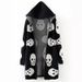 Unisex Gothic Skull Jacquard Hooded Cardigan – Oversized Long Knit Sweater (Black/White/Red, M-XL)_viptrois.com
